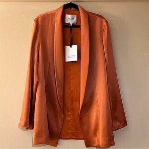NWT Galvan cinnamon satin suit blazer